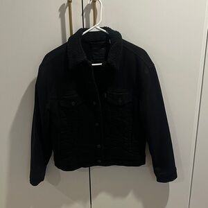 Levi's Black Sherpa-Lined Jean Jacket